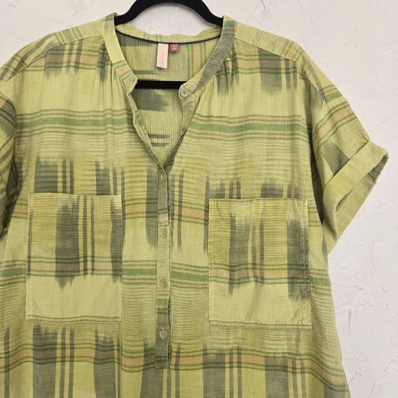 Anthro PILCRO Green Hannah Surf Top, XL - Picture 2 of 10